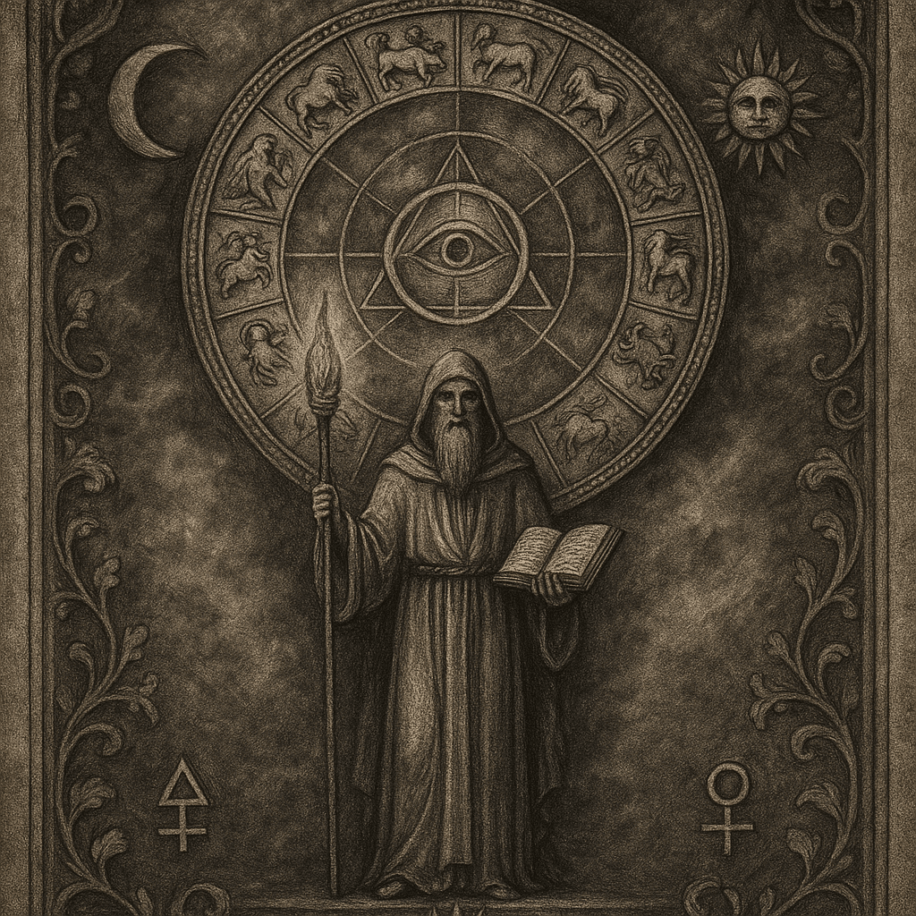 Ilustración medieval sobre la Casa 12 y el Mal Daimon