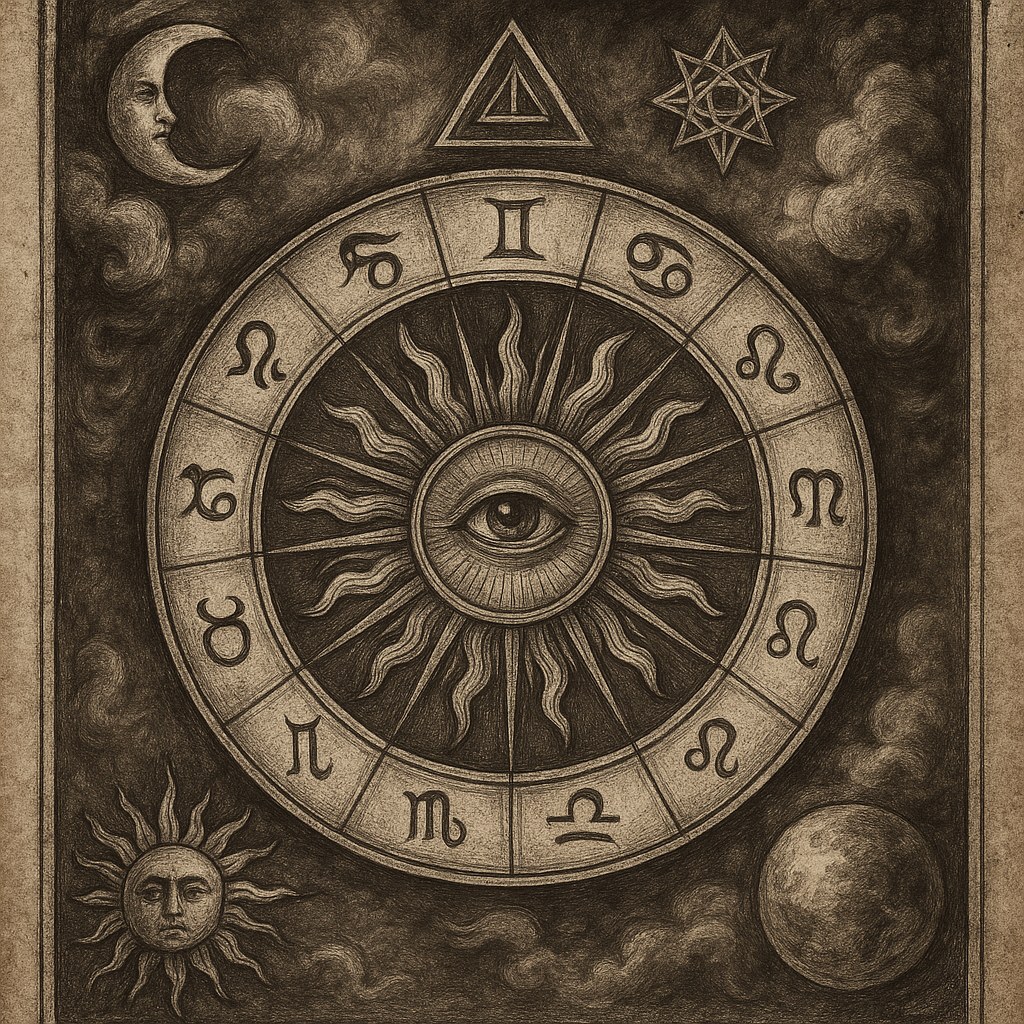 Rueda zodiacal completa con signos alineados a casas