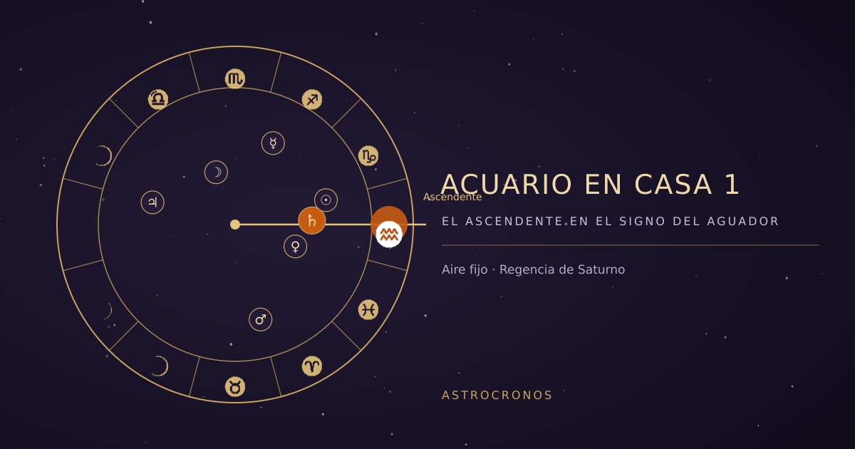 Acuario en casa 1 (Ascendente en Acuario): significado completo (2026)